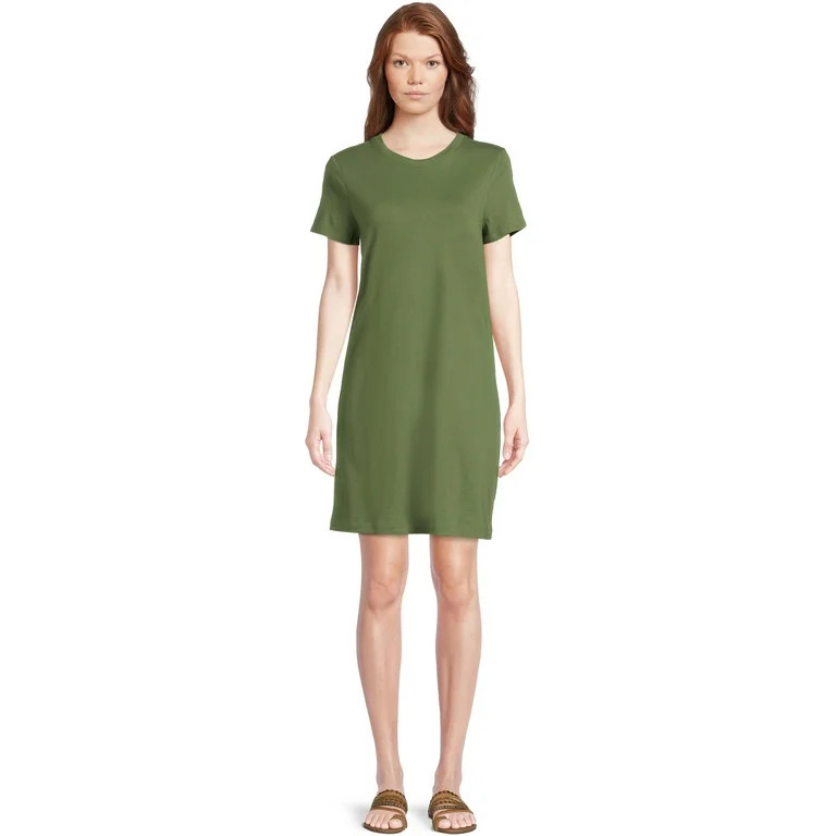Time and Tru Women's T-Shirt Dress with Short Sleeves | Walmart (US)