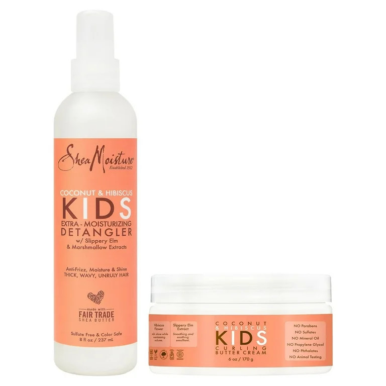 Shea Moisture Kids Curly Hair Care Set – Coconut & Hibiscus Curling Butter Cream + Extra-Moistu... | Walmart (US)