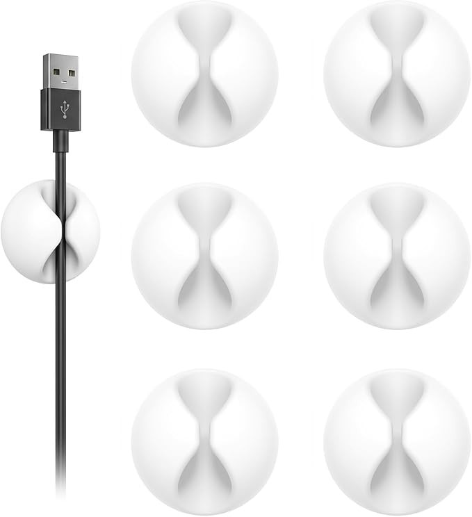 Shintop 6pcs Cord Holder, Self-Adhesive Cable Clips for Phone Chargers | Rubber Wire Organizer, D... | Amazon (US)