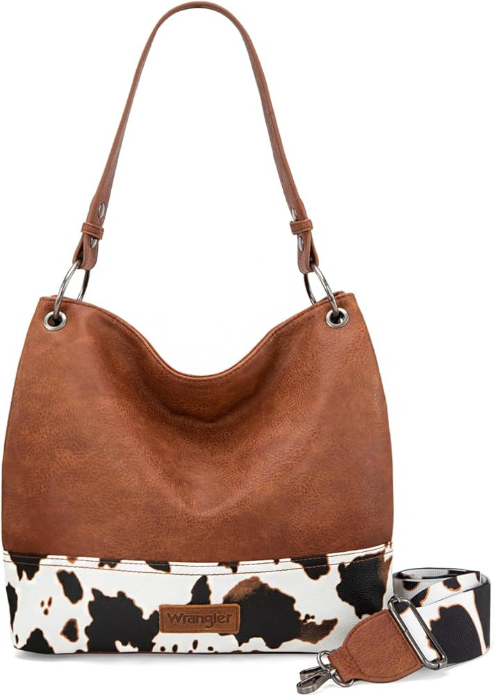 Wrangler Hobo Bags for Women Vegan Leather Top Handle Shoulder Purses and Handbags | Amazon (US)