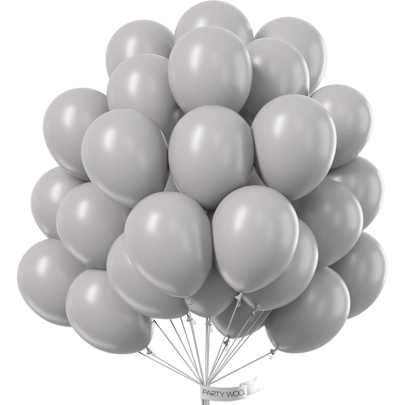 PartyWoo Gray Balloons 50 pcs 12 Inch Matte Grey Latex Helium Balloons for Baby Shower Gender Rev... | Amazon (US)