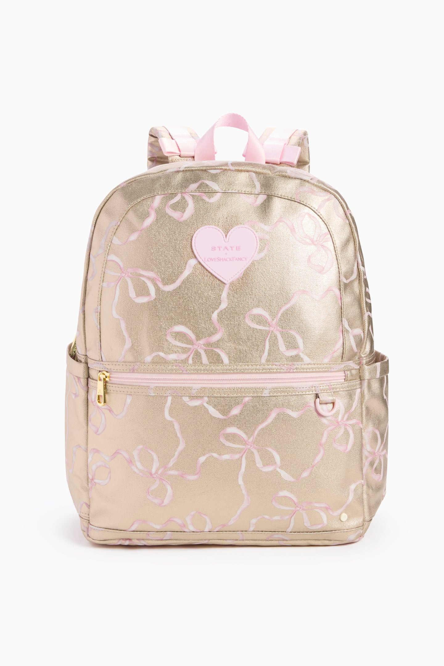 STATE x LoveShackFancy Gold Kane Double Pocket Backpack | LoveShackFancy