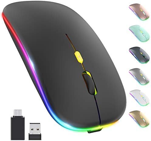 【Upgrade】 LED Wireless Mouse, Rechargeable Slim Silent Mouse 2.4G Portable Mobile Optical Office Mou | Amazon (US)