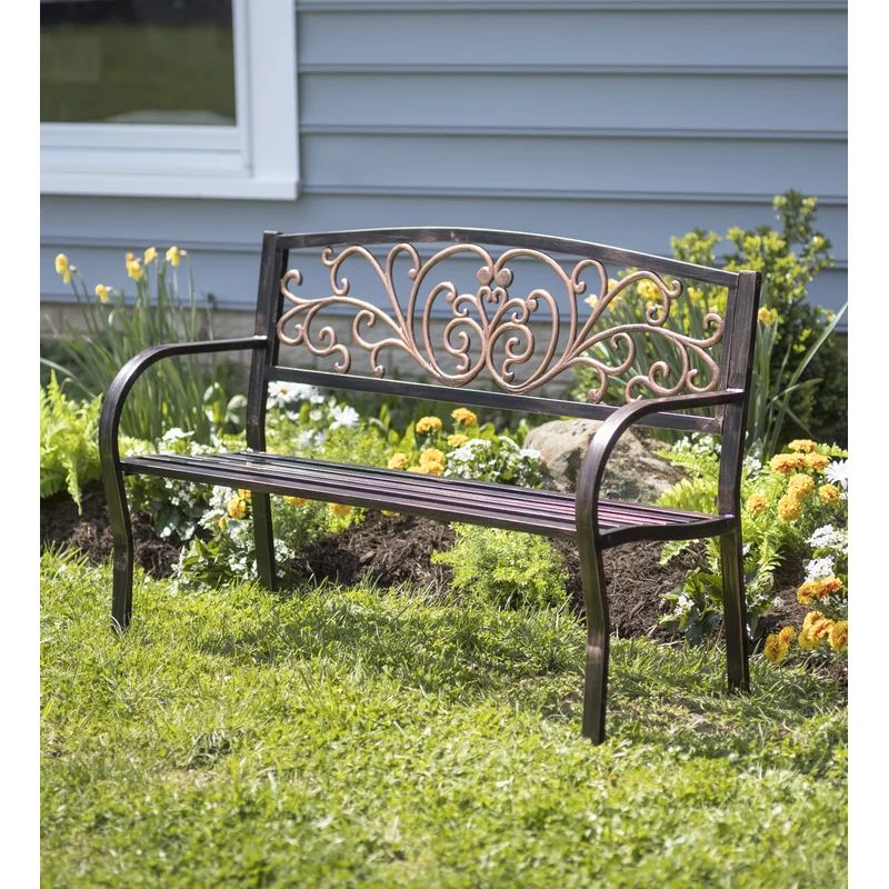 Blooming Iron Garden Bench | Wayfair North America