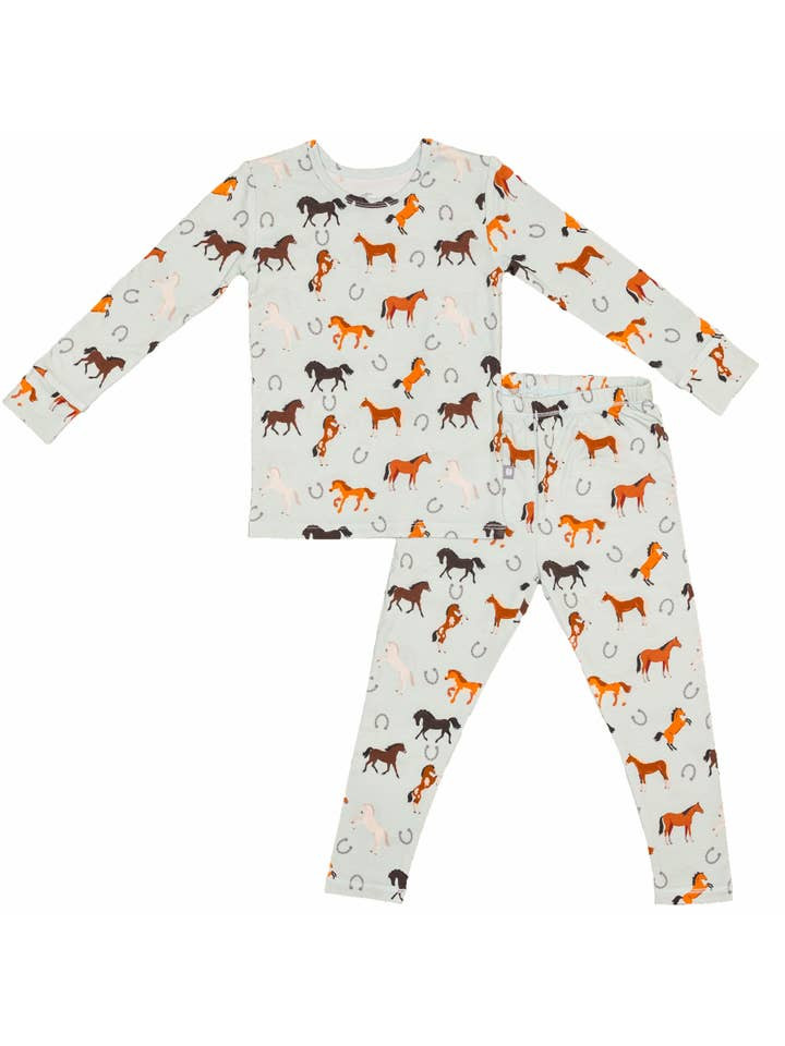 Macaron + Me - Western Horses Two Piece Jammies | Jones & Daughters
