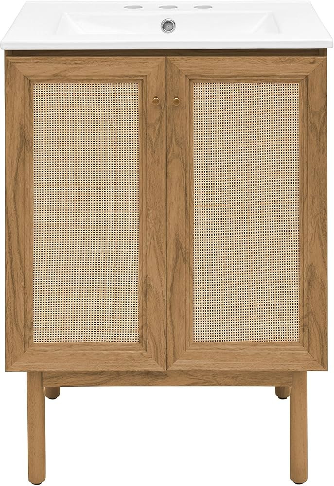 Swiss Madison Classe 24 in. Oak Bathroom Vanity with White, 3-Hole Ceramic Sink Top | Amazon (US)