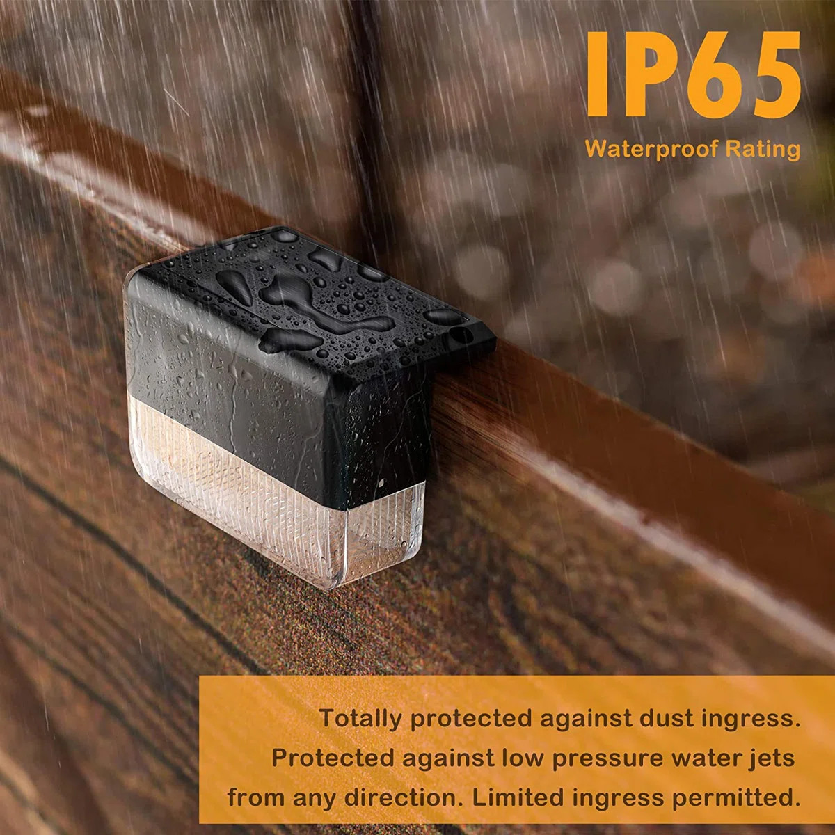 Satin Black Solar Powered Integrated LED Deck Light Kit (Set of 8) | Wayfair North America