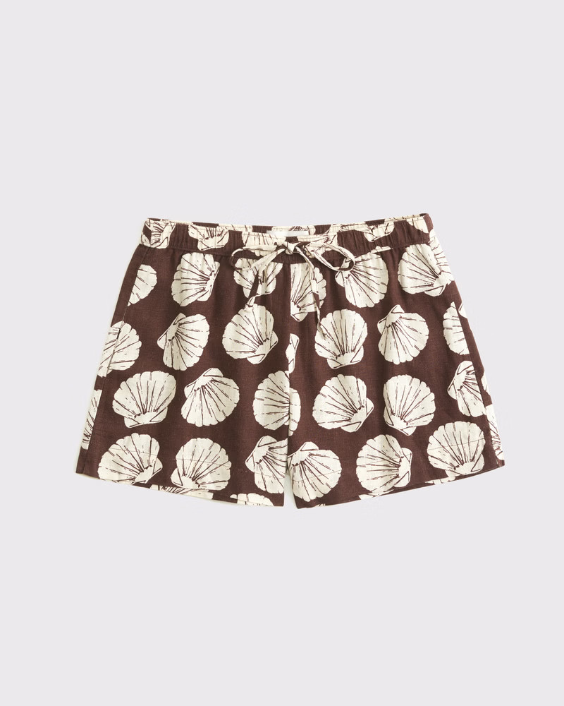 Women's Mid Rise Linen-Blend Pull-On Short | Women's Bottoms | Abercrombie.com | Abercrombie & Fitch (US)