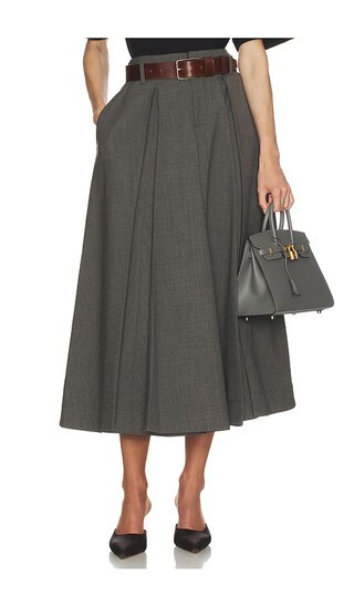 Helsa Wool Blend Pleated Skirt in Grey. - size M | Revolve Clothing (Global)