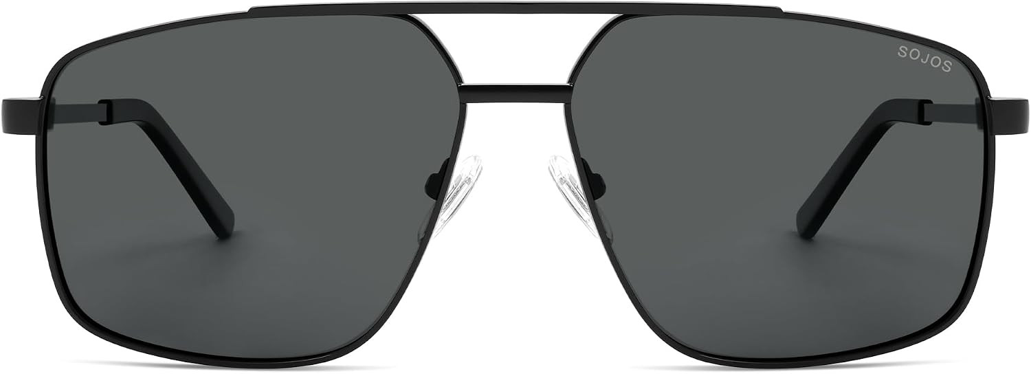 SOJOS Trendy Square Polarized Aviator Sunglasses for Women Men, 80s 90s Retro Vintage Aviators SJ1283 | Amazon (US)
