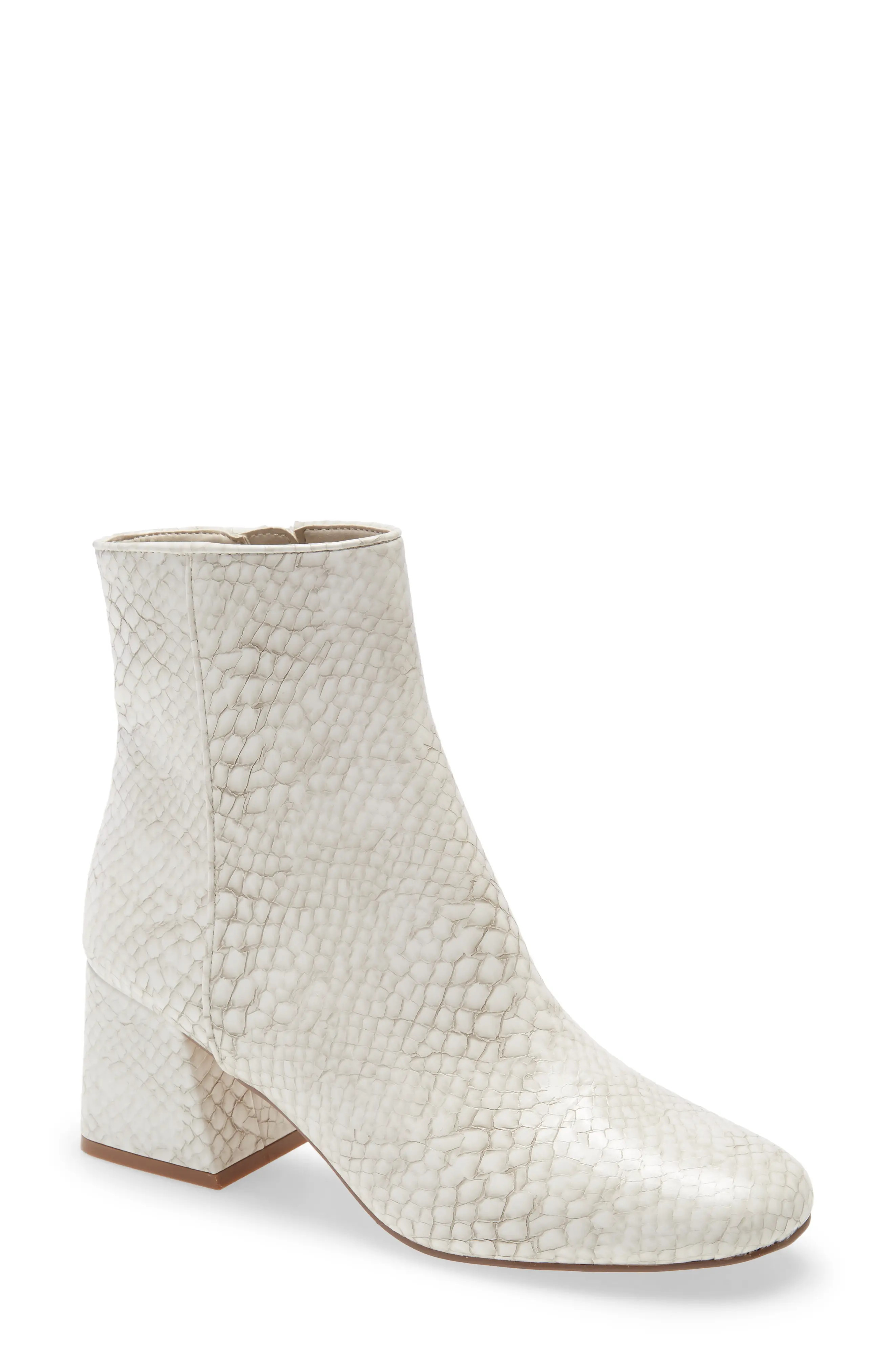 Women's Steve Madden Darma Block Heel Bootie, Size 10 M - White | Nordstrom