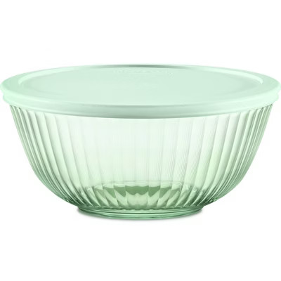 Pyrex® Sculpted Tinted 2qt Lidded Mixing Bowl Green | Target