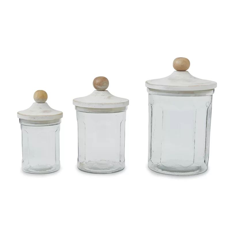 Welcome Clear Glass 3 Piece Kitchen Canister Set | Wayfair North America