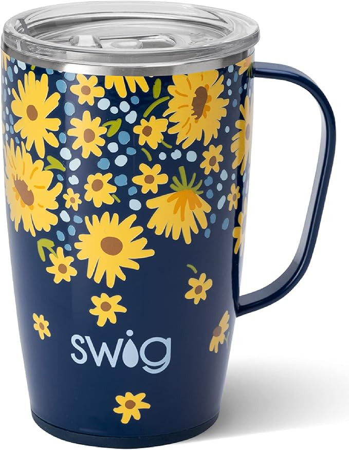 Swig Life 18oz Travel Mug, Insulated Tumbler with Handle and Lid, Travel Coffee Mug, Cup Holder F... | Amazon (US)