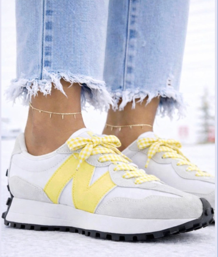 OK THIS is your viral version 👇🔥'

You guys 🚨 the VIRAL New Balance 327 just dropped in the PRETTIEST sunshine yellow and I’m not kidding… they already sold out once 😳💛

BUT they’re BACK IN STOCK and you need to move FAST 💨👀

This color?!
It’s giving ☀️ sunshine
It’s giving 🌼 spring refresh
It’s giving 💛 full-on DOPAMINE vibes


Like when you think of yellow… you think HAPPY and these are IT 😍✨
AND wait for this little style hack 👇


🎀 swap the laces for yellow + white gingham


STOPPPP it’s the cutest thing ever 🥹💛
Instant outfit maker with:

✔️ denim shorts 👖
✔️ leggings 🖤
✔️ oversized tee 👕

🚨 do NOT sleep on these… they already sold out once and will again'


Comment 327 💛 and I’ll send you the link before your size is GONE 💨✨

#LTKdayinmylife #LTKgrwm #LTKmomlife