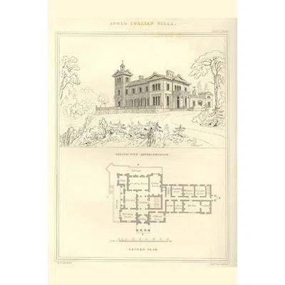 'Anglo Italian Villa' by Richard Brown Painting Print | Wayfair North America