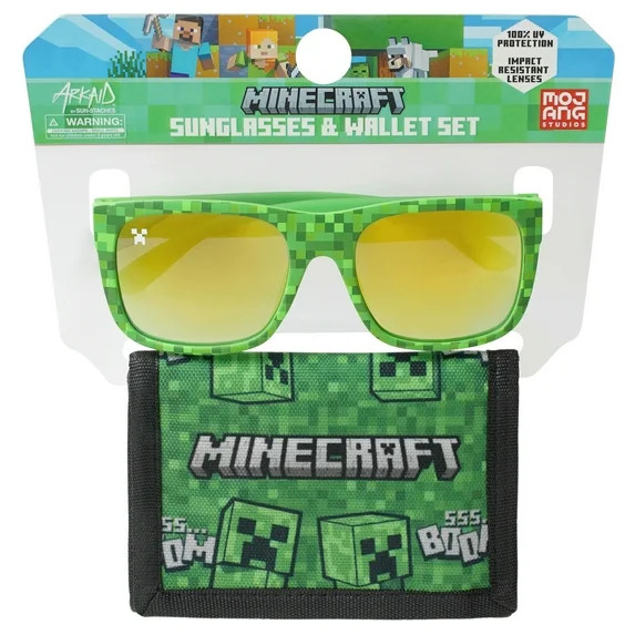 Minecraft Kid's Sunglasses and Wallet 2-Piece Set,, Green | Walmart (US)