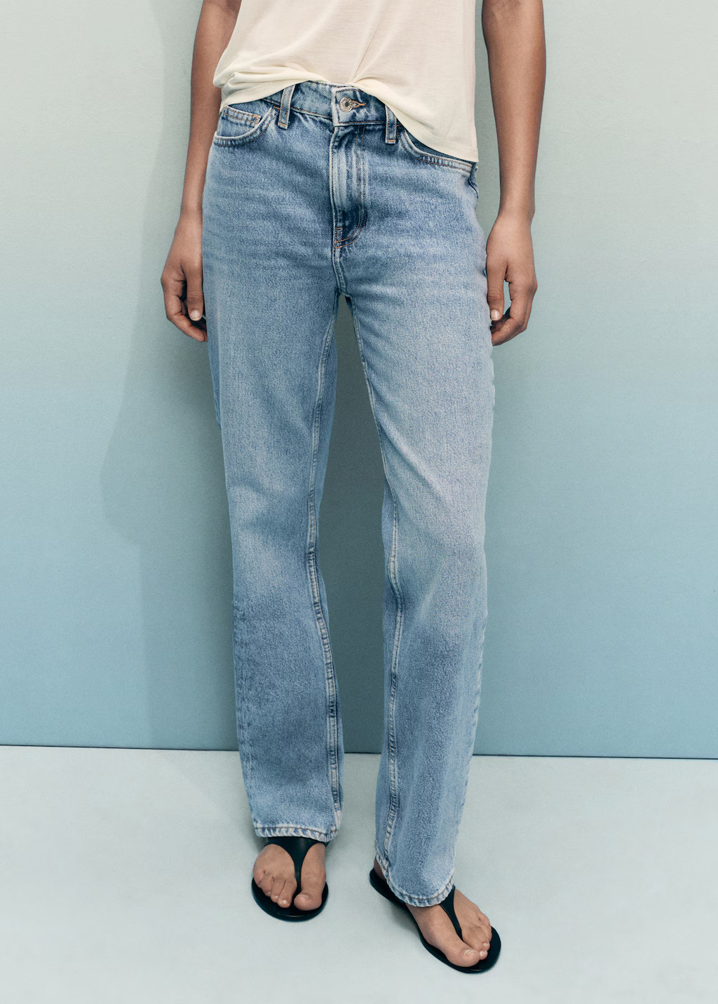 Matilda high-rise straight jeans - Women | MANGO USA | Mango (US/MX/AU)