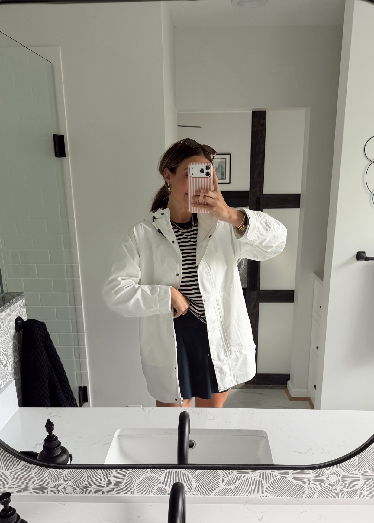 Rainy day outfit idea 
Size S raincoat 
Size M skort 
Size M shirt


#LTKSeasonal #LTKMothersDay #LTKootd