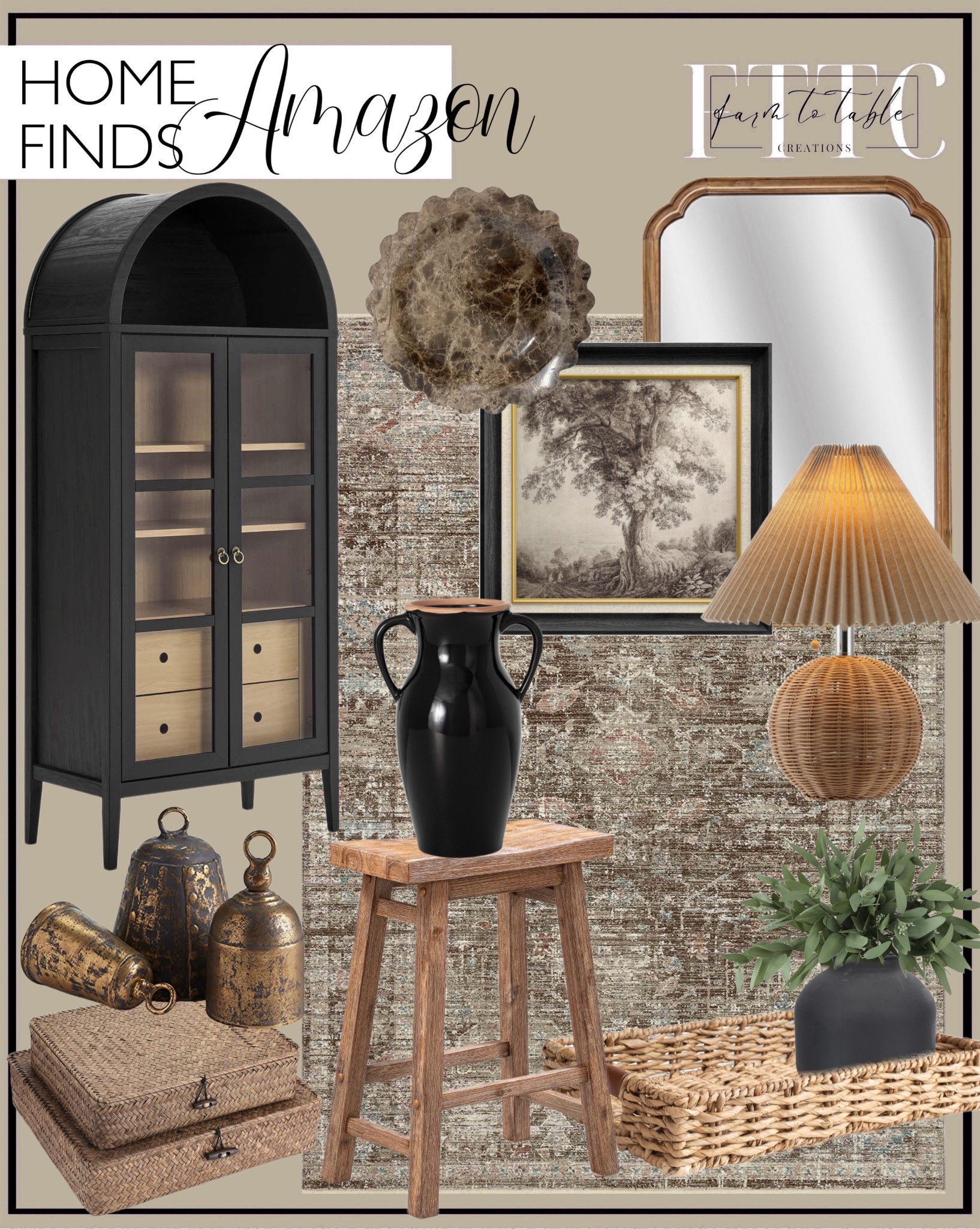 Amazon Home Finds. Follow @farmtotablecreations on Instagram for more inspiration.

Modway Nolan Modern Farmhouse 71" Tall Arched Storage Display Cabinet in Black Oak Wood Grain. Magnolia Home by Joanna Gaines x Loloi Millie MIE-03 Collection Charcoal / Dove Rug. HOMECOOKIN Wood Mirrors for Bathroom, 24" x 36" Wood Wall Mirror. MUDECOR Premium Framed Wall Art Landscape Sketch Antique Tree Wilderness Nature Vintage Illustrations. JONATHAN Y JYL1145C Aksel 17.25" Coastal Scandinavian Rattan/Iron Sphere LED Table Lamp with Pleated Shade and Pull Chain. Summit Living Handwoven, Multipurpose Rectangle Rattan Tray. Boraam Sonoma, Barnwood Wire-Brush, 24-Inch Vintage Stool. Sullivans Modern Vase with Handles, Modern Home Decor, Flower Vase. Happyyami Flower Vase Metal Matte Dry Flower Pot Vase Floral Arrangement. arble Tray Round Scalloped Tray Small Serving Platter for Counter, Bathroom. Beavorty 1Pcs Candle Holders Plate Household Candle Storage. Hipiwe Set of 2 Flat Woven Wicker Storage Bins. ANNIE&PANDA 3 Pack Faux Real Touch Artificial Eucalyptus Stems. Amazon Home. Amazon Home Finds. 


#LTKHome #LTKSaleAlert #LTKFindsUnder50