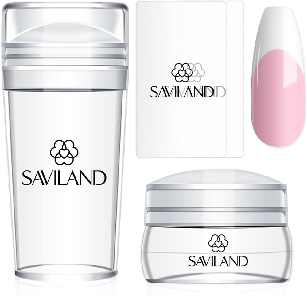 Saviland French Tip Nail Stamp- 4pcs Nail Stamping Kit Clear Silicone Nail Stamper, Long & Short ... | Amazon (CA)