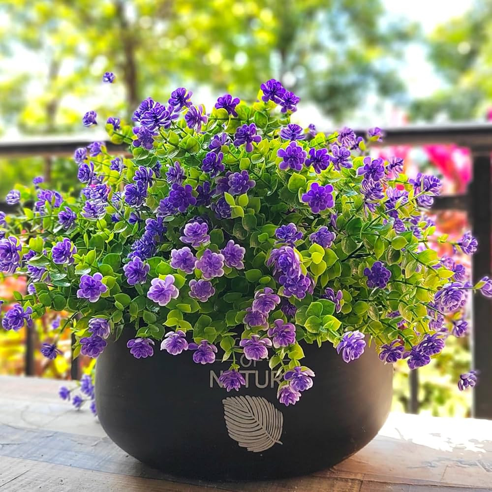 12 Bundles Artificial Flowers for Outdoors, UV Resistant Fake Flowers with Plastic Plants, Faux F... | Amazon (US)
