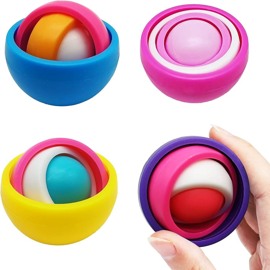 4 Pack New Fidget Sensory Toys, Infinite Flip Funny Spinner 3D Ball,Desk Fidget Toys for Kids Adu... | Amazon (US)