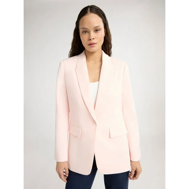 Scoop Women's & Women's Plus Ultimate Crepe One Button Suit Blazer, Sizes XS-4X - Walmart.com | Walmart (US)
