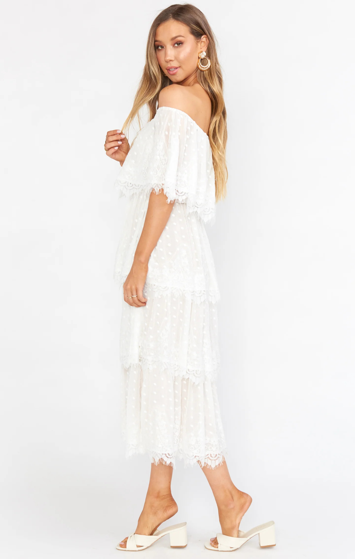 Lana Midi Dress ~ White Lace | Show Me Your Mumu