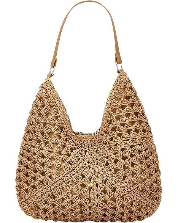 Straw Hobo Bags for Women Vintage Shoulder Bag Everything Tote Bag Designer Beach Bag Holiday Wor... | Amazon (US)