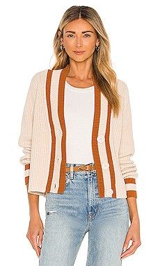 525 Varsity V-Neck Cardigan in Cream Multi from Revolve.com | Revolve Clothing (Global)