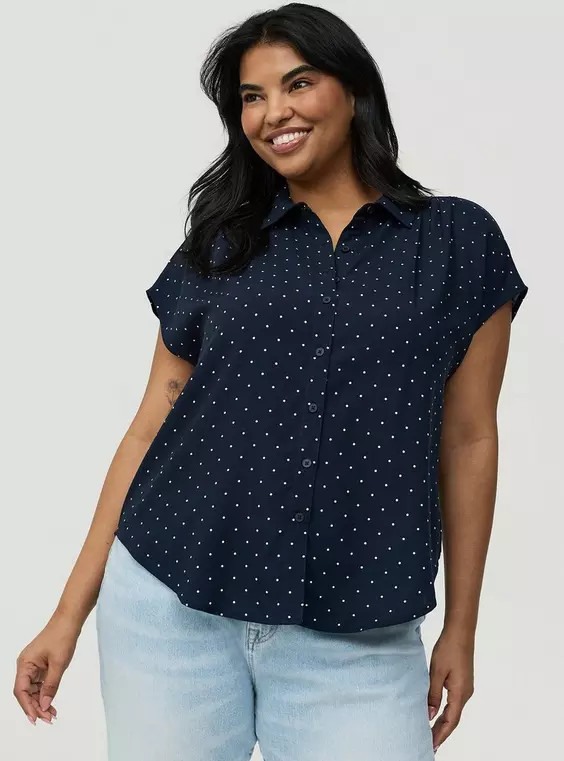 Challis Dolman Shirt in Olive | Torrid (US & Canada)