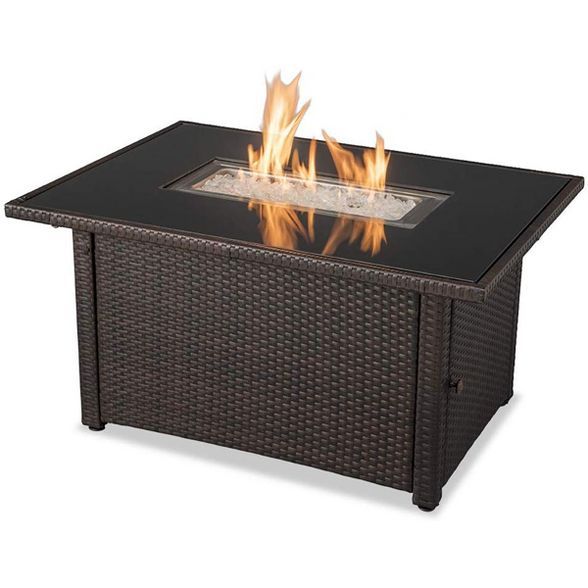 Endless Summer 44 x 32 inch Rectangular Outdoor Patio Gas Fire Pit Table, Brown | Target