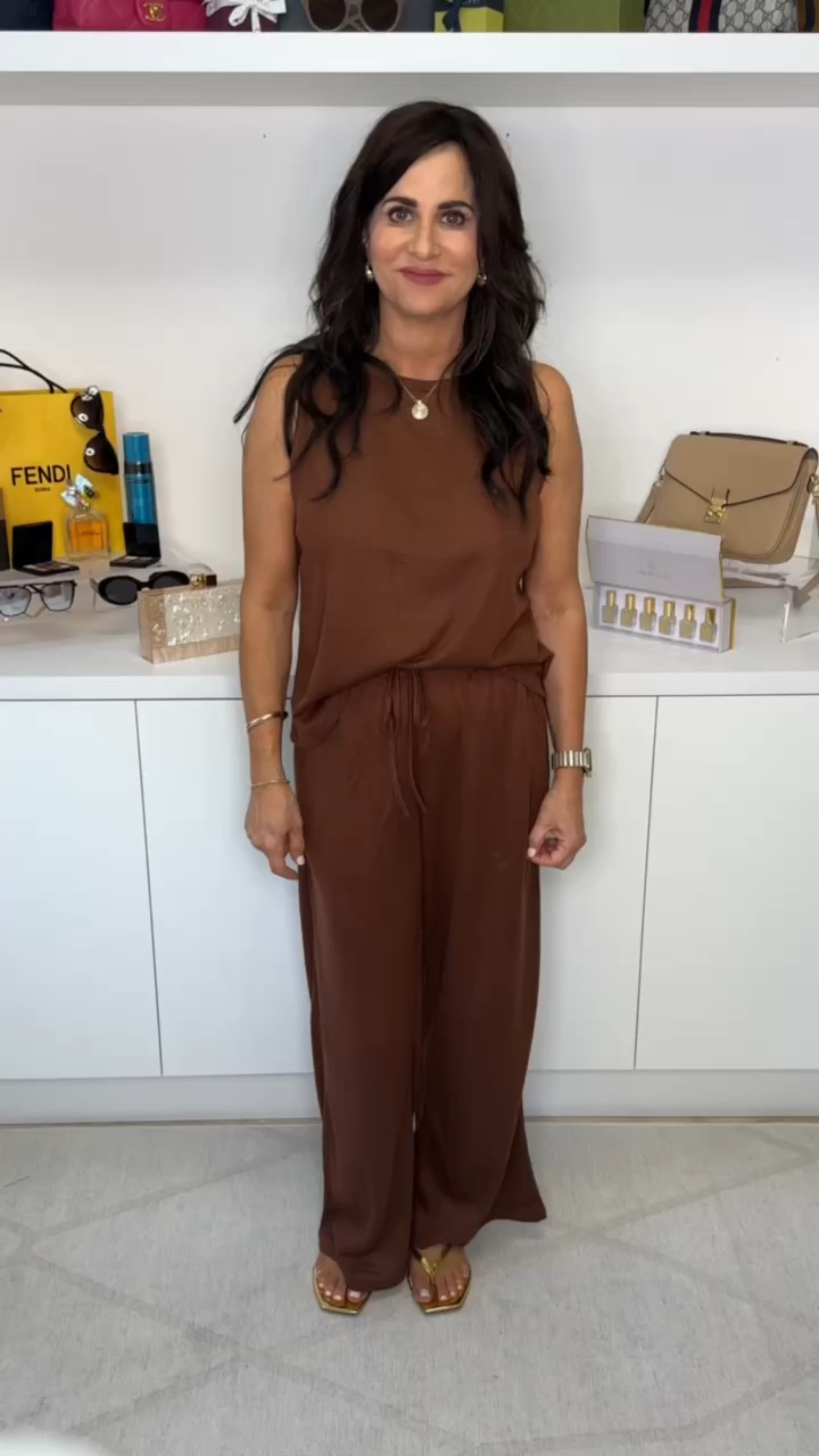 Comfortable waffle knit pajama set with tank top and pants

#LTKStyleTip #LTKVideo #LTKOver40