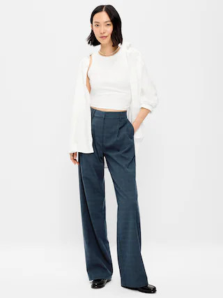 High-Waisted Taylor Trouser Wide-Leg Pants | Old Navy (US)