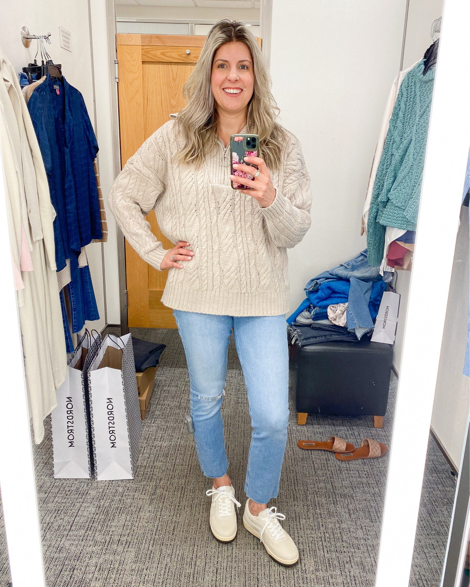 Topshop sweater, cable knit sweater, half zip sweater, Mother jeans, skinny jeans, Rag and Bone sneakers 

#LTKxNSale #LTKFind