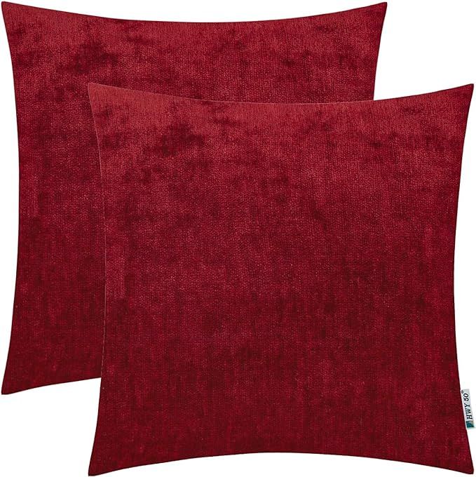 HWY 50 Wine Red Burgundy Decorative Throw Pillows Covers Set for Couch Sofa Bedroom Bed 20 x 20 i... | Amazon (US)