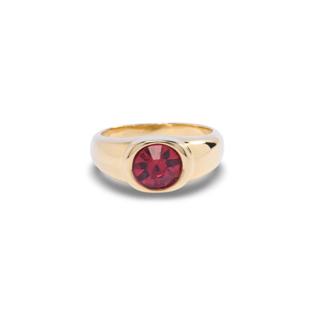 Gold Small Round Stone Ring | Over The Moon