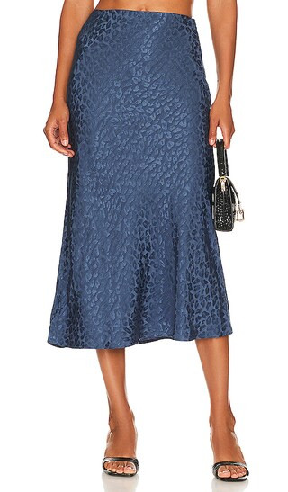 Regina Midi Skirt in Navy Blue | Revolve Clothing (Global)