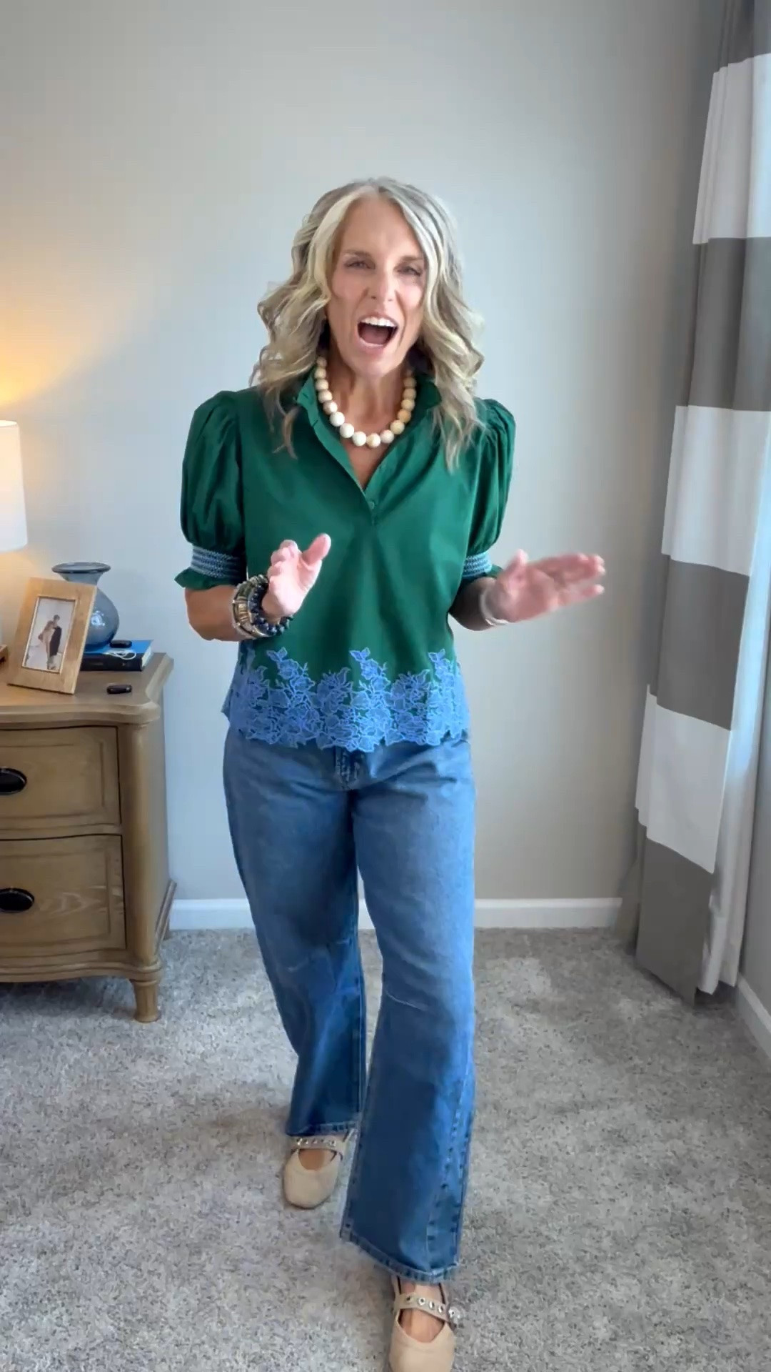 This is the easiest and cutest way to go from summer to fall while it’s still warm. I’m wearing XS and 26 jeans.

#LTKgrwm #LTKootd #LTKOver40