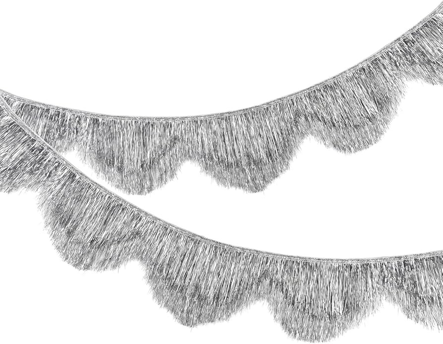 1PCS Scalloped Fringe Tinsel Garland 6.6FT Layered Banner for Parade Float Wedding Birthday Hallo... | Amazon (US)