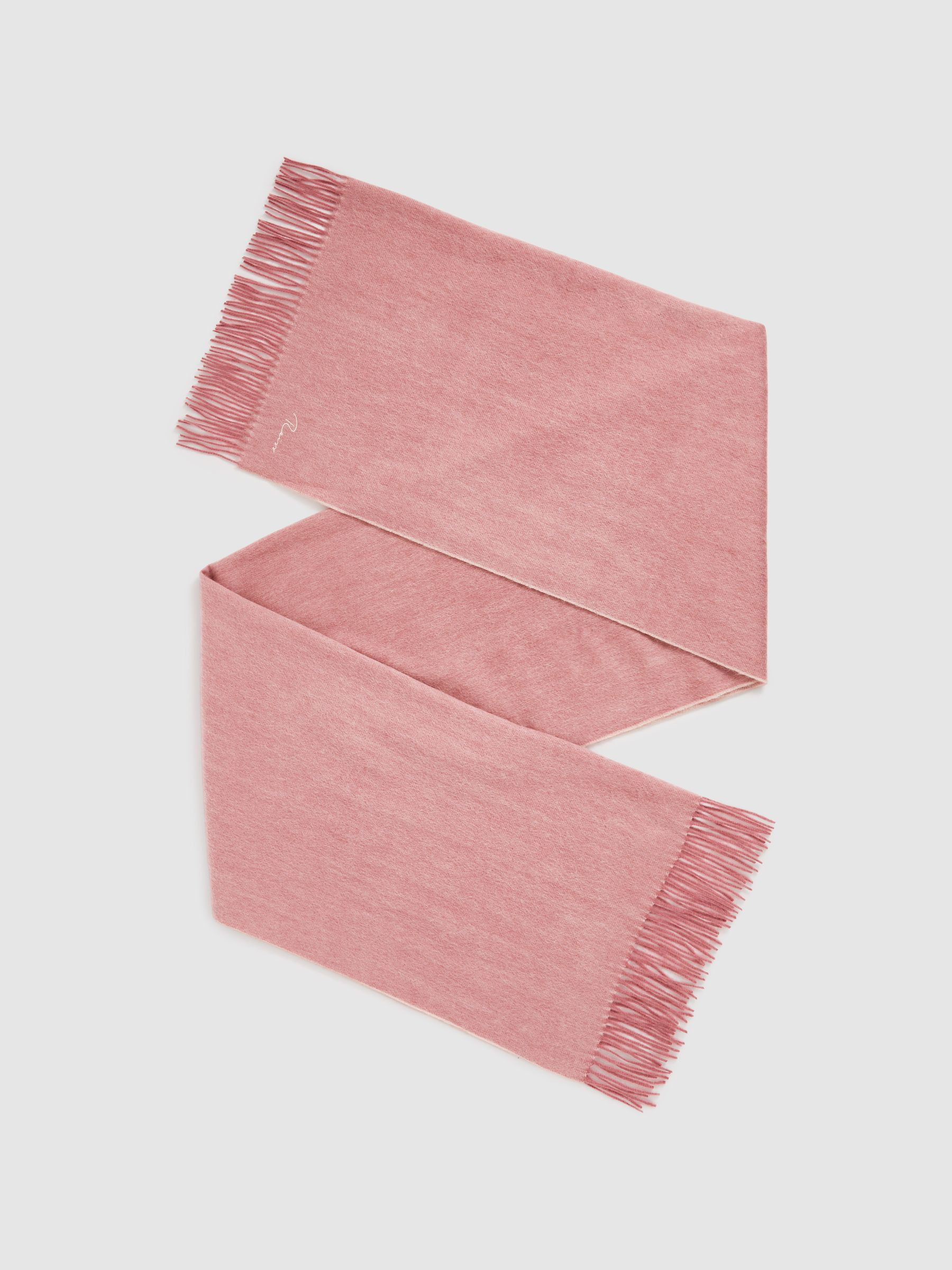 Reiss Wool-Cashmere Scarf in Blush | REISS | Reiss US