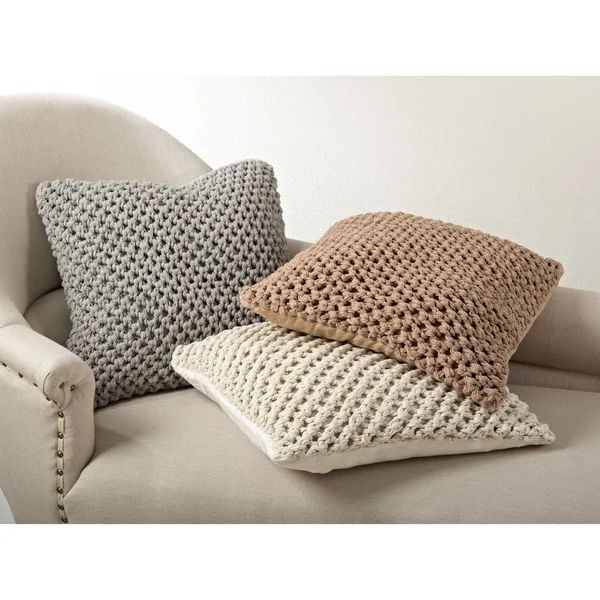 Knitted 20-inch Down Filled Throw Pillow | Bed Bath & Beyond