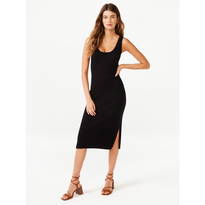 Free Assembly Women's Sleeveless Ribbed Midi Sweater Dress, Lightweight, Sizes XS-XXXL | Walmart (US)