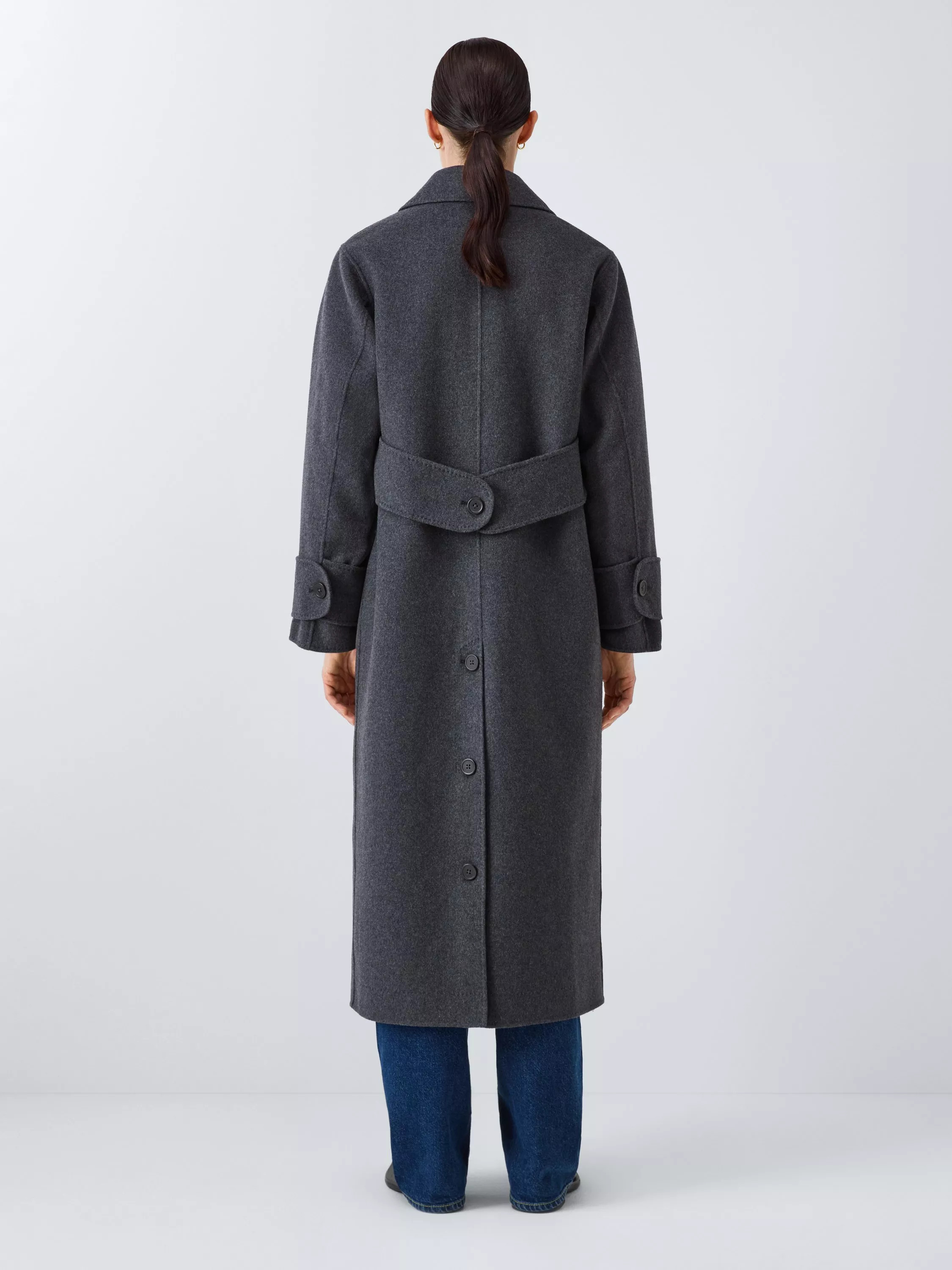 John Lewis x REJINA PYO Wool Blend Cuff Detail Coat, Grey | John Lewis (UK)