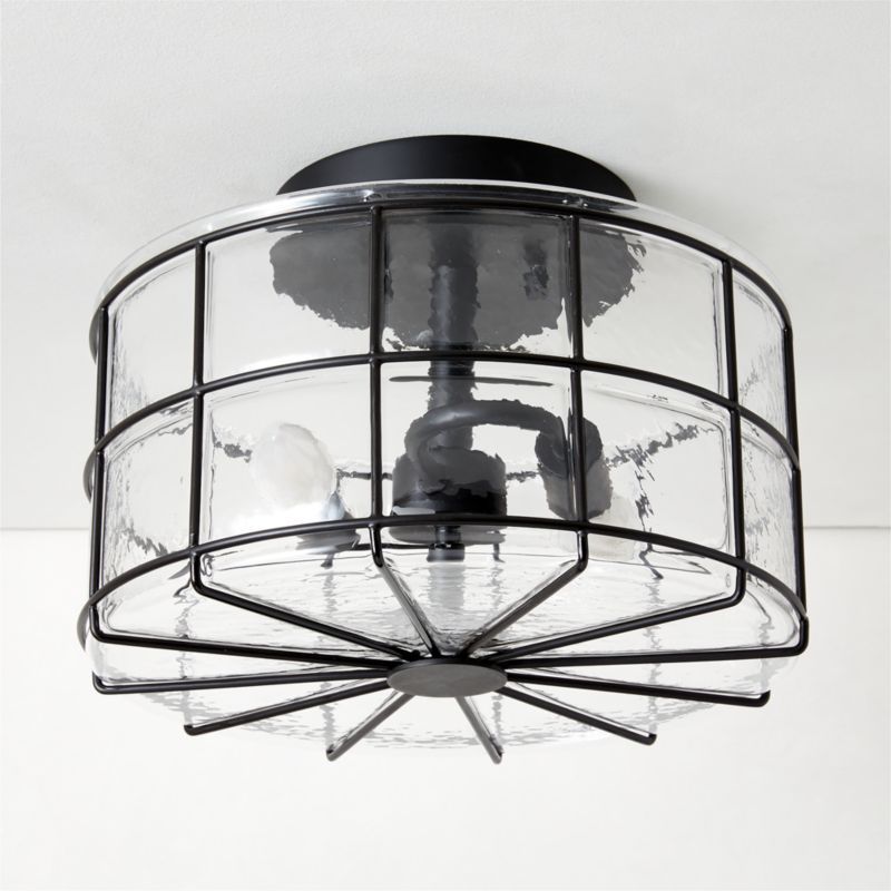 Capone Paned Glass Flush Mount Light + Reviews | CB2 | CB2