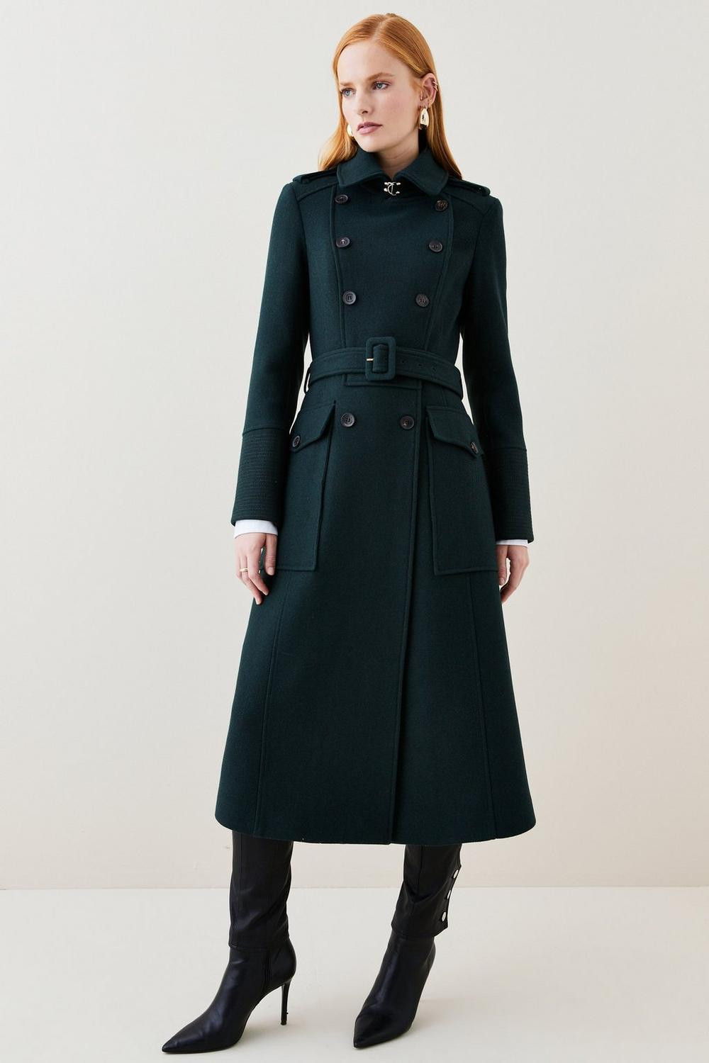 Lydia Millen Italian Wool Longline Coat | Karen Millen US