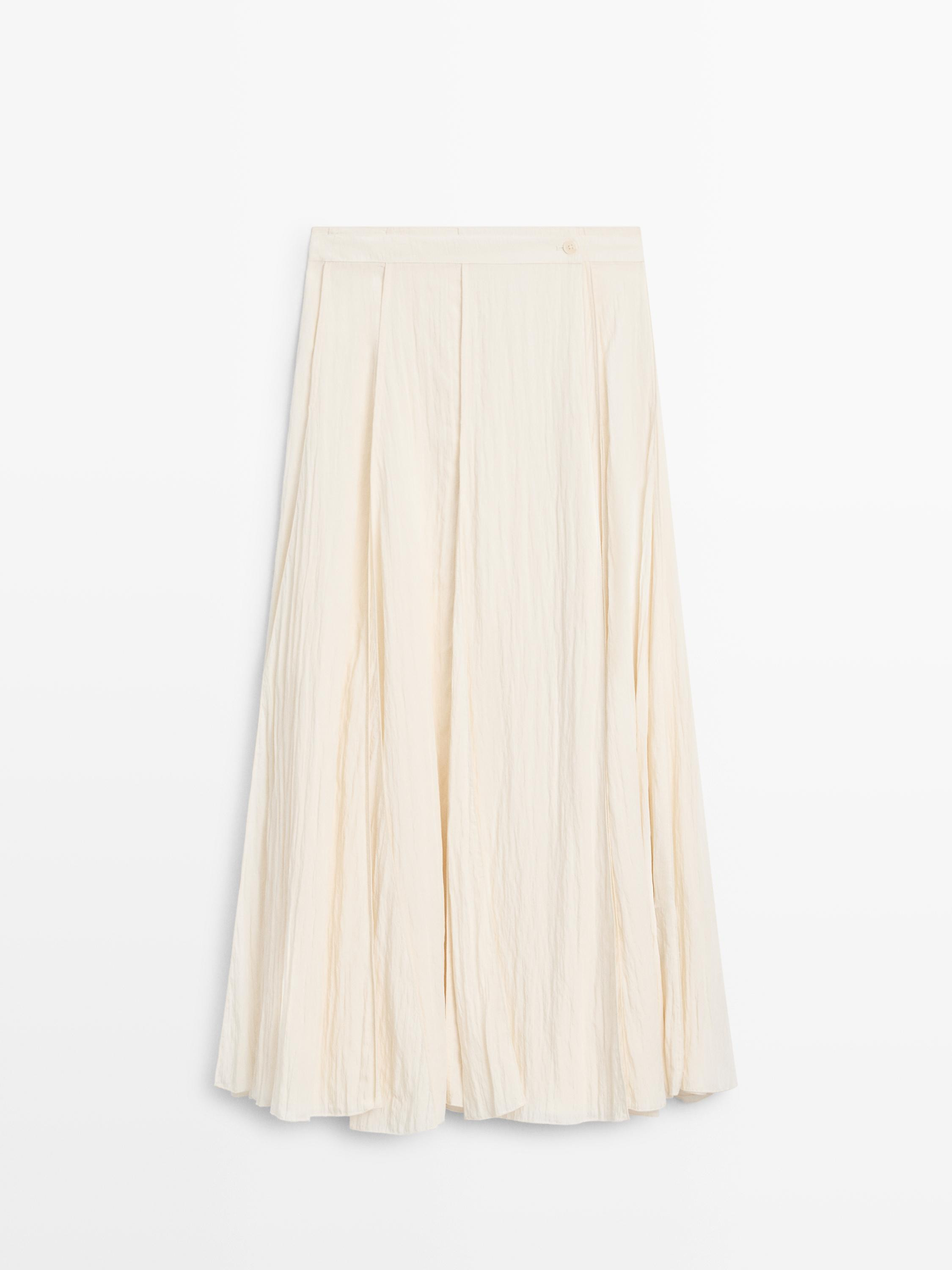 Midi skirt with sash belt detail | Massimo Dutti US