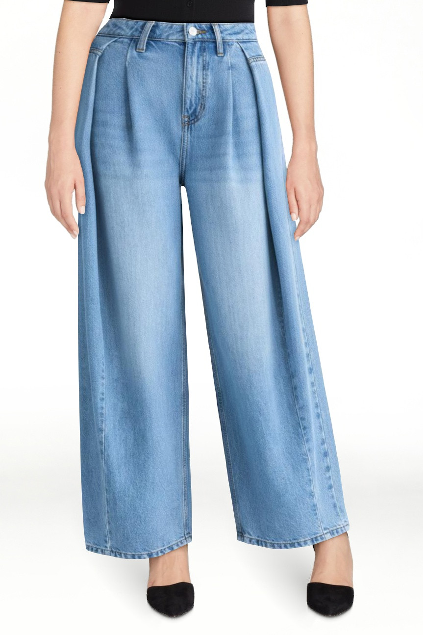 Scoop Women's and Women's Plus Deep Pleated Wide Leg Jean, Sizes 0-28W | Walmart (US)