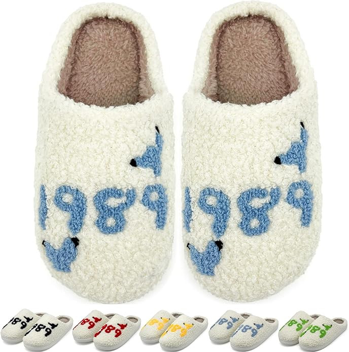 sharllen Taylors Slippers for Women Men,1989 Cute House Slippers,Warm Plush Winter Slip on Bedroo... | Amazon (US)